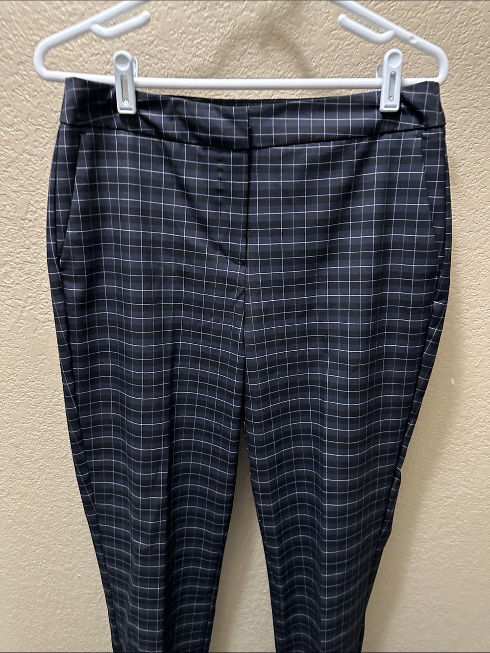 Rachel Zoe Navy and White Windowpane Dress Pants